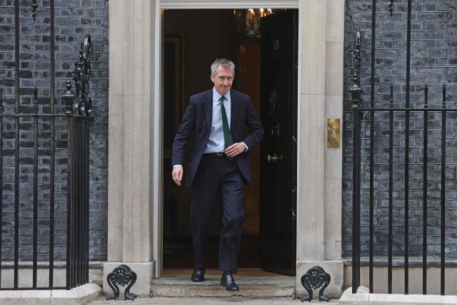 Britain's newly appointed Defence Secretary, Dan Jarvis leaves from 10 Downing Street, in central London on June 12, 2026. Former army officer Dan Jarvis was on June 11 named Britain's new defence minister, hours after John Healey quit, accusing the government of failing to commit enough money to protect the country. (Photo by Toby Shepheard / AFP)