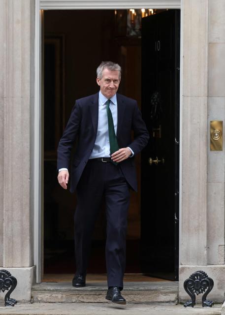 Britain's newly appointed Defence Secretary, Dan Jarvis leaves from 10 Downing Street, in central London on June 12, 2026. Former army officer Dan Jarvis was on June 11 named Britain's new defence minister, hours after John Healey quit, accusing the government of failing to commit enough money to protect the country. (Photo by Toby Shepheard / AFP)