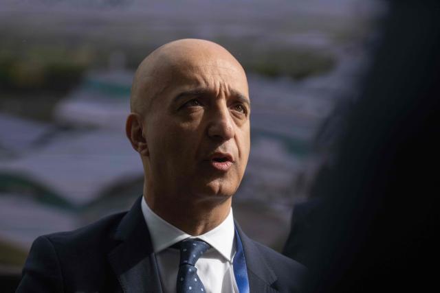The CEO of Danish pharmaceutical group Novo Nordisk, Mike Doustdar, answers journalists during the opening of Novo Nordisk's new manufacturing facility in Bohumil village, near Prague, Czech Republic, on June 12, 2026. (Photo by Michal Cizek / AFP)