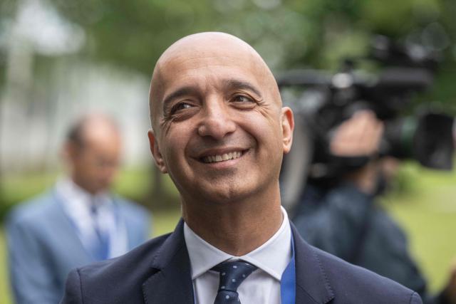 The CEO of Danish pharmaceutical group Novo Nordisk, Mike Doustdar, smiles during the opening of Novo Nordisk's new manufacturing facility in Bohumil village, near Prague, Czech Republic, on June 12, 2026. (Photo by Michal Cizek / AFP)