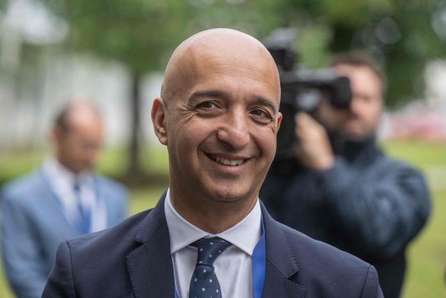 The CEO of Danish pharmaceutical group Novo Nordisk, Mike Doustdar, smiles during the opening of Novo Nordisk's new manufacturing facility in Bohumil village, near Prague, Czech Republic, on June 12, 2026. (Photo by Michal Cizek / AFP)