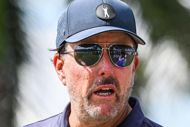 (FILES) US golfer Phil Mickelson looks on during the first round of the 2022 LIV Golf Invitational Miami at Trump National Doral Miami golf club in Miami, Florida, on October 28, 2022. US star golfer Phil Mickelson has had his membership at a California golf club revoked after an independent investigation into his alleged inappropriate conduct, US media reported on June 12, 2026. The Farms Golf Club confirmed to Golf Digest that it had cancelled the six-time major champion's membership at the exclusive venue outside San Diego. The publication, citing anonymous sources, reported that Mickelson had engaged in unwanted contact with a female club employee. A Mickelson spokesperson quoted on Friday by The Athletic did not comment directly on the allegation, but told the publication that "Any misunderstanding has been cleared up." (Photo by Giorgio VIERA / AFP)