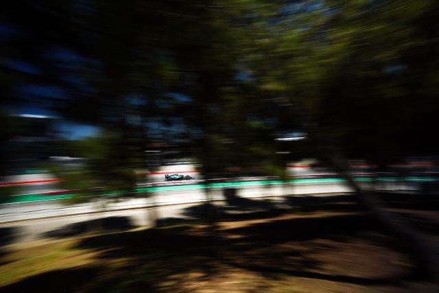 Aston Martin's Spanish driver Fernando Alonso takes part in the first practice session at the Circuit de Catalunya ahead of the Catalonia Formula One Grand Prix in Montmelo, on the outskirts of Barcelona on June 12, 2026. (Photo by Josep LAGO / AFP)