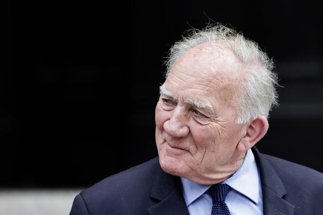 French politician Charles Millon leaves at the end of the funeral ceremony for late Bernadette Chirac, widow of former French president Jacques Chirac at the Basilica Sainte-Clotilde, in Paris on June 12, 2026. Bernadette Chirac passed away at 93 years old on June 5. She stood by her late husband, former French president Jacques Chirac, during 12 years as first lady, but also forged her own, more discreet, political career. (Photo by STEPHANE DE SAKUTIN / AFP)