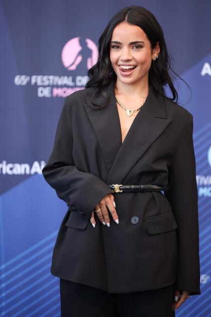 French influencer Lola Dumenil arrives for the opening ceremony of the 65th Monte-Carlo Television Festival in Monaco on June 12, 2026. (Photo by Valery HACHE / AFP)