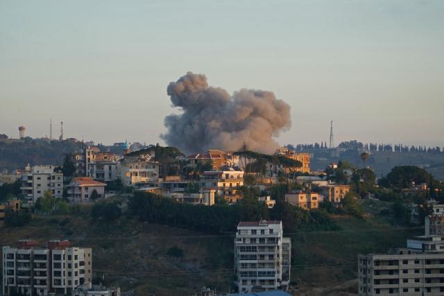 Smoke rises from the site of an Israeli airstrike that targeted the southern Lebanese city of Nabatieh on June 12, 2026. Hezbollah said on June 12 that its fighters had confronted Israeli forces advancing towards a southern Lebanese town, as Israel pressed on with its strikes in Lebanon. (Photo by Abbas FAKIH / AFP)