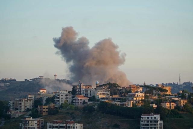 Smoke rises from the site of an Israeli airstrike that targeted the southern Lebanese city of Nabatieh on June 12, 2026. Hezbollah said on June 12 that its fighters had confronted Israeli forces advancing towards a southern Lebanese town, as Israel pressed on with its strikes in Lebanon. (Photo by Abbas FAKIH / AFP)