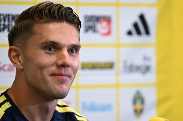 Sweden's forward #17 Viktor Gyokeres gives a press conference during the 2026 World Cup football tournament at FC Dallas Stadium in Dallas on June 12, 2026. (Photo by Paul ELLIS / AFP)