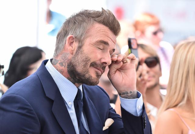English former footballer David Beckham reacts during his Hollywood Walk of Fame star ceremony in Hollywood, California, on June 12, 2026. (Photo by LISA O'CONNOR / AFP)