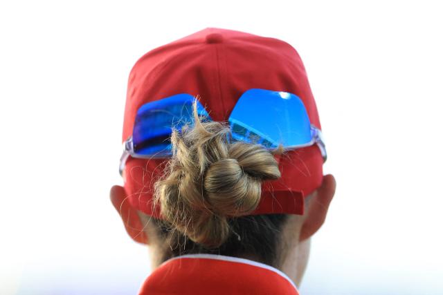 The sunglasses of England's Alice Capsey are pictured on the first day of the ICC Women's T20 cricket World Cup 2026 Group 2 stage cricket match between England and Sri Lanka at Edgbaston cricket ground in Birmingham, central England on June 12, 2026. (Photo by Darren Staples / AFP)