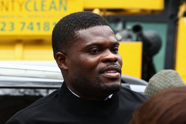 (FILES) Former Arsenal midfielder Thomas Partey arrives to attend his hearing at the Southwark Crown Court in London on April 13, 2026. Ghana's player Thomas Partey, who is facing trial in Britain on rape charges, has been denied a visa to enter Canada to play in the World Cup, FIFA said on on June 12, 2026. The association football said it was "not involved in the immigration processes of host countries, including the adjudication of visas". (Photo by Toby Shepheard / AFP)