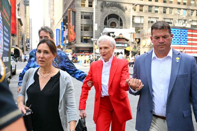 Maye Musk, mother of Elon Musk, arrives at the Nasdaq MarketSite to attend the closing bell after the launch of SpaceX’s initial public offering (IPO) in New York on June 12, 2026. Shares in Elon Musk's SpaceX jumped as much as 30 percent on their trading debut after the biggest IPO in history, making the polarizing entrepreneur the world's first trillionaire as he vowed to take humanity to Mars. (Photo by ANGELA WEISS / AFP)