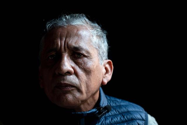 Antauro Humala, leader and founder of the Ethnocacerist party and promoter of Peruvian ultranationalism, looks on during an interview with AFP at the Ethnocacerist headquarters in Lima on June 12, 2026. Peru is heading toward a deeper governance crisis and protests if right-wing candidate Keiko Fujimori prevails over leftist Roberto Sanchez in the tight presidential vote count, nationalist leader Antauro Humala told AFP on June 12. (Photo by Ernesto BENAVIDES / AFP)