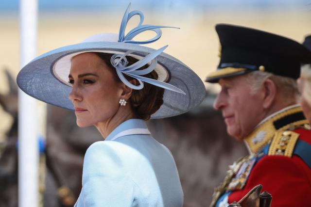 Britain's Catherine, Princess of Wales attends the King's Birthday Parade "Trooping the Colour" in London on June 13, 2026. (Photo by Toby Shepheard / AFP)
