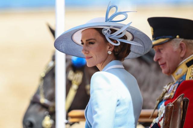 Britain's Catherine, Princess of Wales attends the King's Birthday Parade "Trooping the Colour" in London on June 13, 2026. (Photo by Toby Shepheard / AFP)
