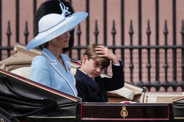 Britain's Catherine, Princess of Wales and Britain's Prince Louis of Wales arrives to attend the King's Birthday Parade "Trooping the Colour" in London on June 13, 2026. (Photo by CARLOS JASSO / AFP)