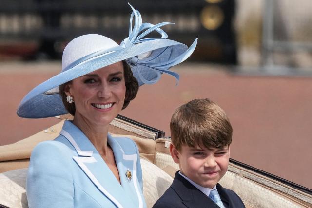 Britain's Catherine, Princess of Wales and Britain's Prince Louis of Wales arrives to attend the King's Birthday Parade "Trooping the Colour" in London on June 13, 2026. (Photo by CARLOS JASSO / AFP)