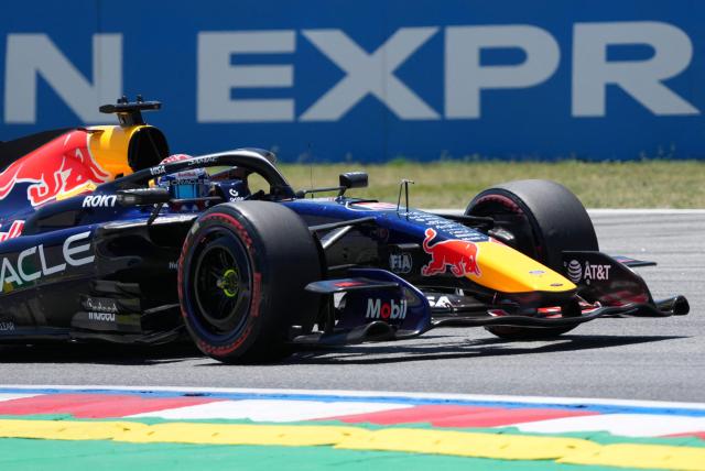 Red Bull Racing's Dutch driver Max Verstappen takes part in the third practice session at the Circuit de Catalunya ahead of the Catalonia Formula One Grand Prix in Montmelo, on the outskirts of Barcelona on June 13, 2026. (Photo by Manaure QUINTERO / AFP)