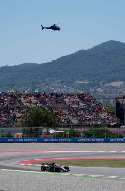 Cadillac's Finnish driver Valtteri Bottas takes part in the third practice session at the Circuit de Catalunya ahead of the Catalonia Formula One Grand Prix in Montmelo, on the outskirts of Barcelona on June 13, 2026. (Photo by Manaure QUINTERO / AFP)