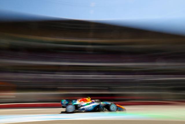 Racing Bulls' New Zealand driver Liam Lawson takes part in the third practice session at the Circuit de Catalunya ahead of the Catalonia Formula One Grand Prix in Montmelo, on the outskirts of Barcelona on June 13, 2026. (Photo by Josep LAGO / AFP)