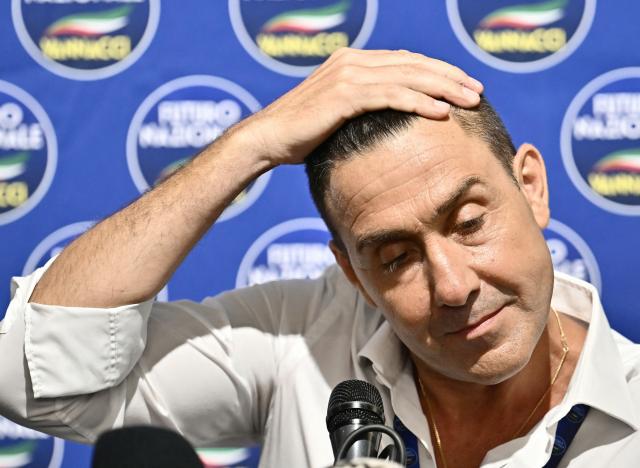 Member of the European Parliament and leader of the National Future (Futuro Nazionale) far-right party Roberto Vannacci, reacts during a press briefing after he addressed the party's constituent assembly in Rome on June 13, 2026. (Photo by Filippo MONTEFORTE / AFP)