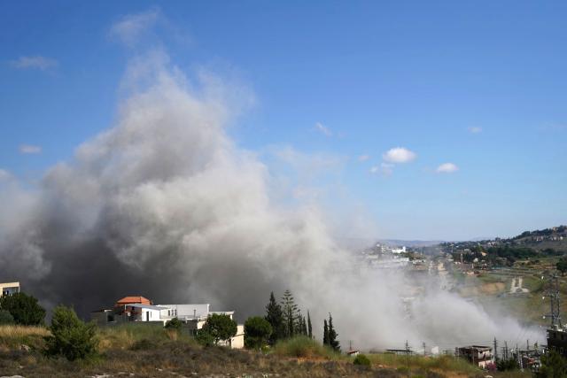Smoke rises from the site of an Israeli airstrike that targeted the southern Lebanese village of Kfar Roummane on June 13, 2026. Lebanon reported Israeli strikes on the country's south on June 13 as the Israeli army issued evacuation warnings for more than 20 locations including the city of Nabatieh ahead of raids there. (Photo by Abbas FAKIH / AFP)