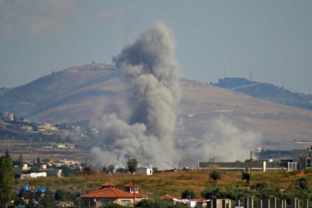 Smoke rises from the site of an Israeli airstrike that targeted the southern Lebanese village of Kfar Tibnit on June 13, 2026. Lebanon reported Israeli strikes on the country's south on June 13 as the Israeli army issued evacuation warnings for more than 20 locations including the city of Nabatieh ahead of raids there. (Photo by Abbas FAKIH / AFP)