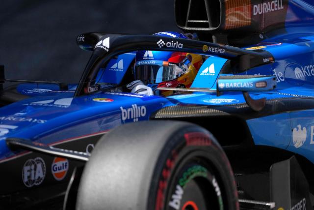 Williams' Spanish driver Carlos Sainz leaves the pit lane to compete in the qualifying session at the Circuit de Catalunya ahead of the Catalonia Formula One Grand Prix in Montmelo, on the outskirts of Barcelona, on June 13, 2026. (Photo by Manaure QUINTERO / POOL / AFP)