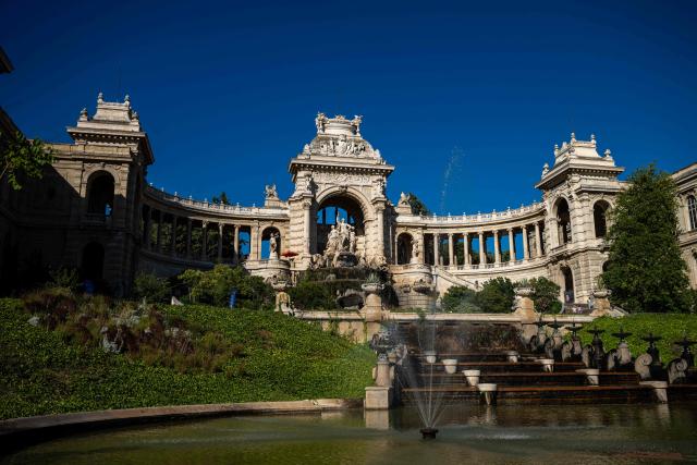 The Palais Longchamp, a neoclassical-Second Empire style palace and water tower built by French architect Henri-Jacques Espérandieu in 1869 is pictured on June 12, 2026 in Marseille, southern France. (Photo by MIGUEL MEDINA / AFP)