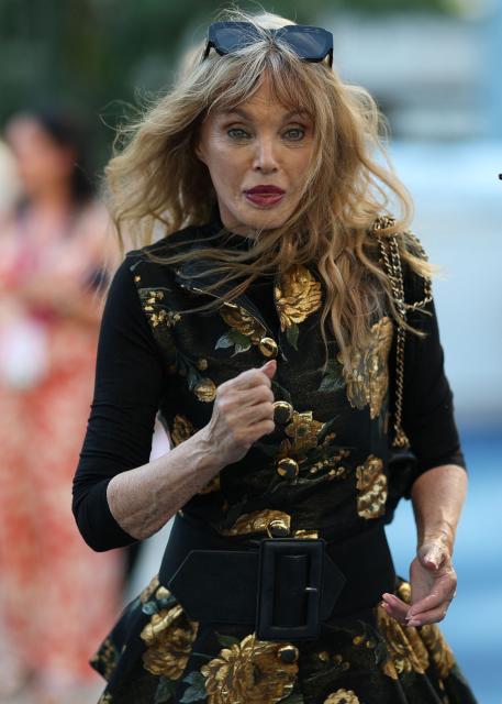 French singer and actor Arielle Dombasle arrives for the photocall for the TV series "Les derniers jours de Charles Baudelaire" as part of the 65th Monte-Carlo Television Festival in the principality of Monaco on June 13, 2026. (Photo by Valery HACHE / AFP)