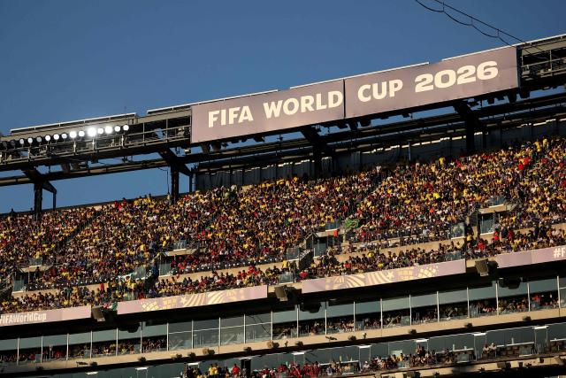 Brazilian and Moroccan fans attend the 2026 World Cup Group C football match between Brazil and Morocco at the New York/New Jersey Stadium in East Rutherford on June 13, 2026. (Photo by CHARLY TRIBALLEAU / AFP)