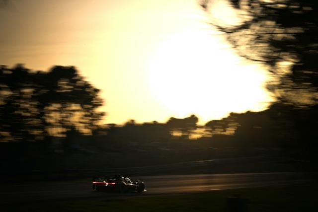 A car competes during the 94th edition of the 24 Hours of Le Mans, the motor endurance race, in Le Mans, western France, on June 13, 2026. (Photo by Lou BENOIST / AFP)