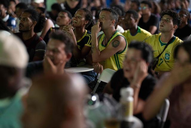 Brazilian national football team fans watch the FIFA World Cup match between Brazil and Morocco at the Estudio 50, in the Vedado neighborhood, Havana, on June 13, 2026. (Photo by Pablo PORCIUNCULA / AFP)