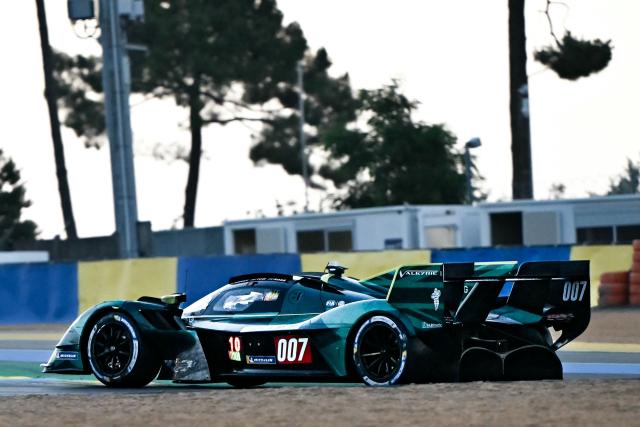 Japanese Toyota TR010 Hybrid Hypercar #7 of TOYOTA RACING (LMH) competes during the 94th edition of the 24 Hours of Le Mans, the motor endurance race, in Le Mans, western France, on June 14, 2026. (Photo by Lou BENOIST / AFP)