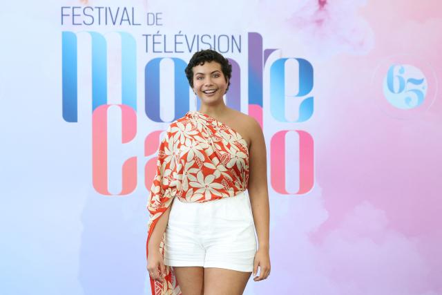 French singer and Miss France 2019 Vaimalama Chaves poses during a photocall for the TV series "Les traitres" as part of the 65th Monte-Carlo Television Festival in the principality of Monaco on June 14, 2026. (Photo by Valery HACHE / AFP)
