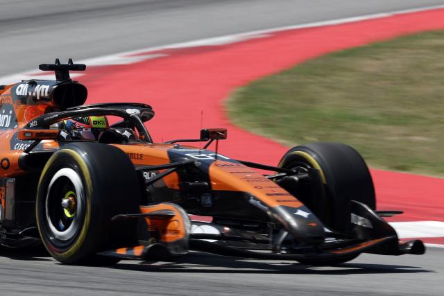 McLaren's Australian driver Oscar Piastri competes in the Catalonia Formula One Grand Prix at the Circuit de Catalunya in Montmelo, on the outskirts of Barcelona, on June 14, 2026. (Photo by Lluis GENE / AFP)