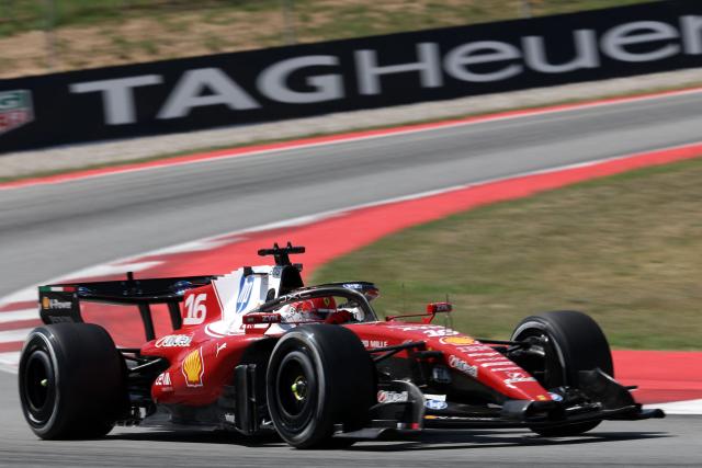 Ferrari's Monegasque driver Charles Leclerc competes in the Catalonia Formula One Grand Prix at the Circuit de Catalunya in Montmelo, on the outskirts of Barcelona, on June 14, 2026. (Photo by Lluis GENE / AFP)