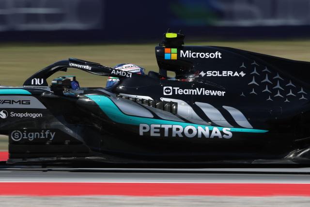 Mercedes' Italian driver Kimi Antonelli competes during the Catalonia Formula One Grand Prix at the Circuit de Catalunya in Montmelo, on the outskirts of Barcelona, on June 14, 2026. (Photo by Josep LAGO / AFP)
