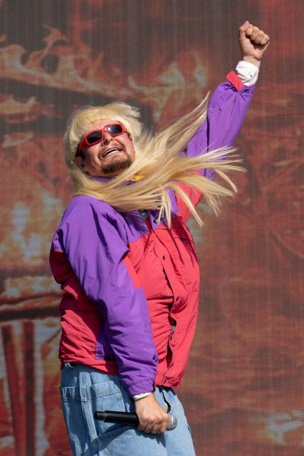(FILES) US singer Oliver Tree performs onstage during Austin City Limits Music Festival at Zilker Park in Austin, Texas on October 16, 2022. US singer-songwriter Oliver Tree, who was in Brazil on a world tour, was aboard one of the helicopters that crashed in Rio de Janeiro on June 14, 2026, leaving all occupants dead, a police source told AFP. The alternative singer and internet personality is listed on a manifest of six people shared by the source, who said the victims could not be formally identified yet as they were badly burned in the crash. (Photo by SUZANNE CORDEIRO / AFP)