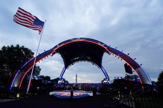 The UFC "Claw" and Octagon fighting ring for the UFC Freedom 250 is seen at the White House in Washington, DC, on June 14, 2026. (Photo by Elizabeth Frantz / POOL / AFP)