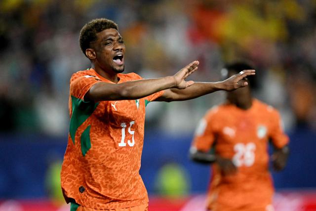 Ivory Coast's forward #15 Amad Diallo celebrates scoring his team's first goal during the 2026 World Cup Group E football match between Ivory Coast and Ecuador at the Philadelphia Stadium in Philadelphia on June 14, 2026.  (Photo by MAURO PIMENTEL / AFP)