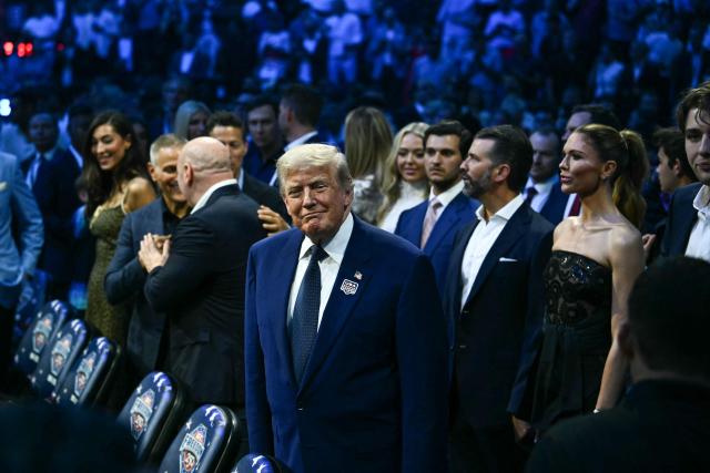 US President Donald Trump attends the "UFC Freedom 250" mixed martial arts event on the South Lawn of the White House in Washington, DC, June 14, 2026. (Photo by Kent NISHIMURA / AFP)