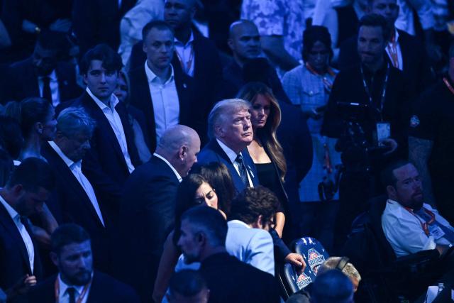 US President Donald Trump and First Lady Melania Trump attend the "UFC Freedom 250" mixed martial arts event on the South Lawn of the White House in Washington, DC, June 14, 2026. (Photo by Kent NISHIMURA / AFP)