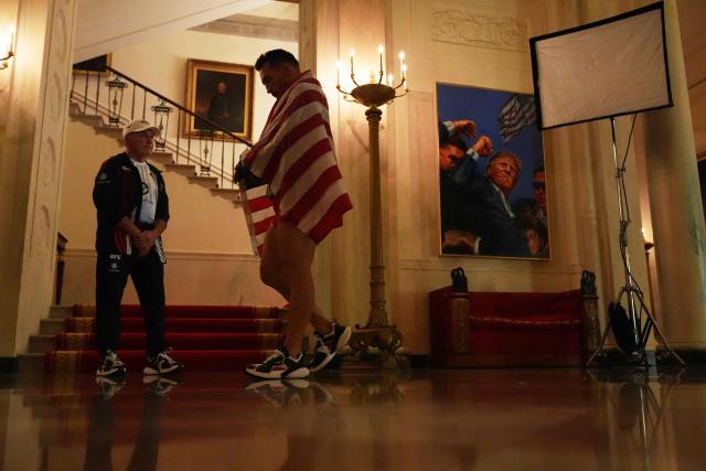 Brazil's mixed martial artist Mauricio Ruffy waits in the White House before his fight with America's mixed martial artist Michael Chandler in a lightweight bout during UFC Freedom 250 on the South Lawn of the White House, in Washington, DC, on June 14, 2026. (Photo by Jacquelyn Martin / POOL / AFP)