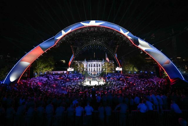 An overall view as US President Donald Trump attends the "UFC Freedom 250" mixed martial arts event on the South Lawn of the White House in Washington, DC, June 14, 2026. (Photo by Kent NISHIMURA / AFP)