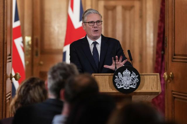 Britain's Prime Minister Keir Starmer attends a press conference at Downing Street in central London on June 15, 2026, to announce government action to protect children online. (Photo by CARLOS JASSO / POOL / AFP)