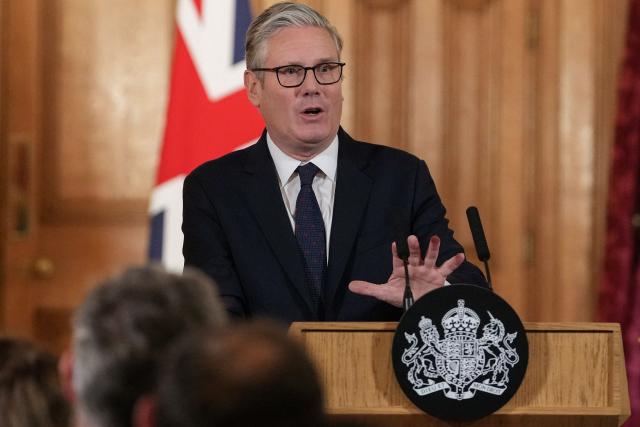 Britain's Prime Minister Keir Starmer attends a press conference at Downing Street in central London on June 15, 2026, to announce government action to protect children online. (Photo by CARLOS JASSO / POOL / AFP)