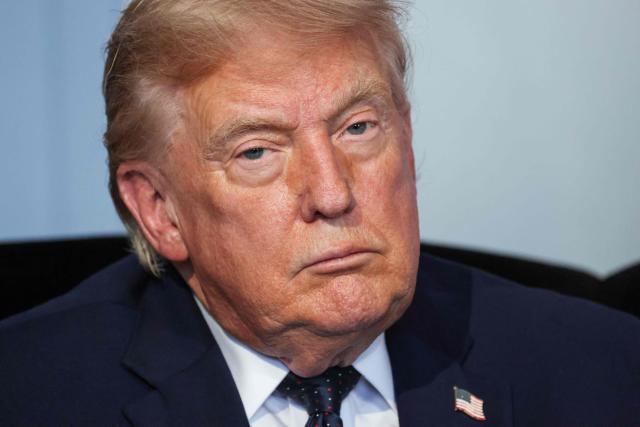 US President Donald Trump speaks during a bilateral meeting with France's President on the sidelines of the G7 summit, in Evian, central-eastern France on June 15, 2026. A G7 summit is set to take place June 15 to 17 in the French town of Evian-les-Bains near Switzerland and it will be attended by country leaders as well as the EU's foreign policy chief and ministers from Brazil, Canada, the United Arab Emirates and Turkey. (Photo by Ludovic MARIN / POOL / AFP)