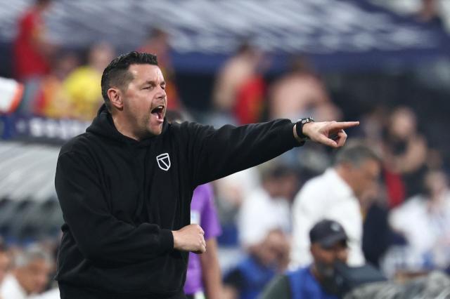 (FILES) Lens' French head coach Pierre Sage gestures during the French Cup final football match between RC Lens and OGC Nice at the Stade de France stadium, in Saint-Denis, on the outskirts of Paris, on May 22, 2026. Crystal Palace hired Pierre Sage as their new manager on June 15, 2026 to replace Oliver Glasner, who left the UEFA Conference League winners at the end of the season. Sage agreed a three-year contract with the Premier League club after impressing at French side Lens last term. "It's amazing to be here at Crystal Palace. I am excited by the history of the club, and by recent seasons," Sage said. (Photo by FRANCK FIFE / AFP)