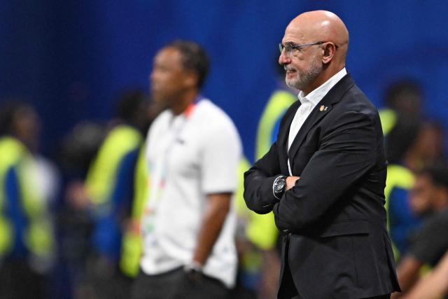 Spain's head coach Luis de la Fuente attends the 2026 World Cup Group H football match between Spain and Cape Verde at the Atlanta Stadium in Atlanta on June 15, 2026.  (Photo by Roberto SCHMIDT / AFP)
